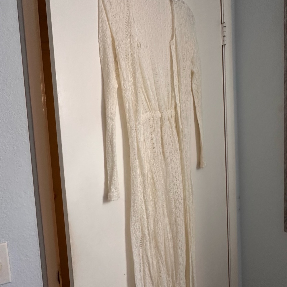 L*Space Cream Long Sleeve Lace Dress